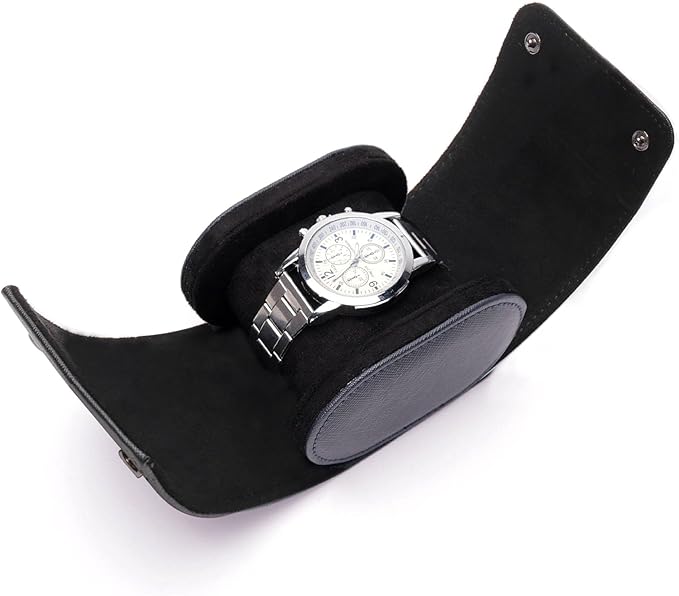 Watch Leather Case - 1 Piece (Black)