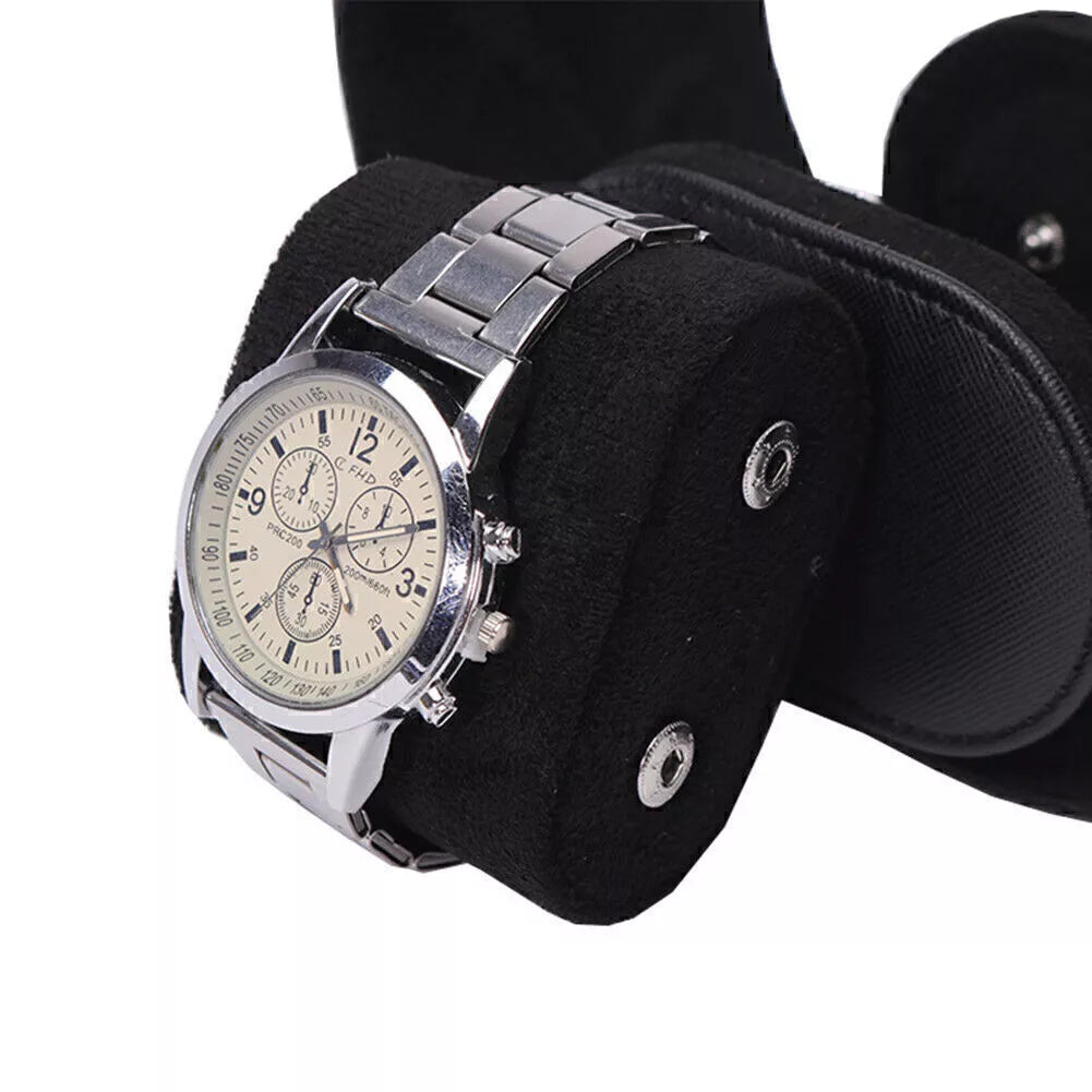 Watch Leather Case - 1 Piece (Black)