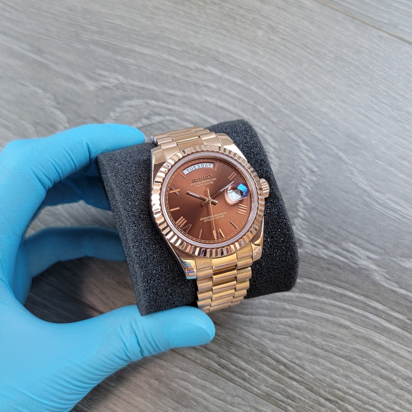 Chocolate Roman Daydate Dial