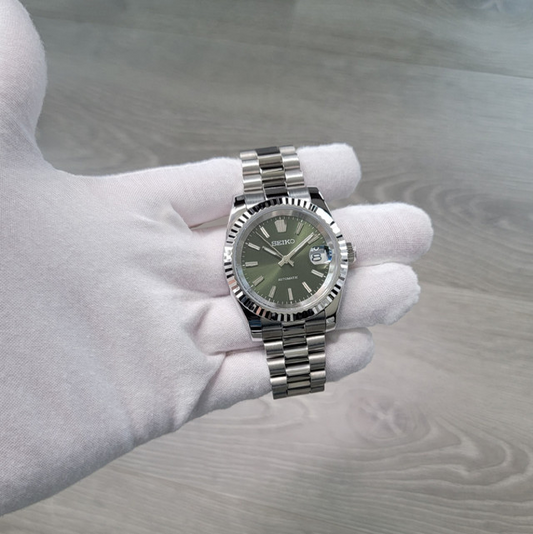 President Date Sunburst Olive Green Mod