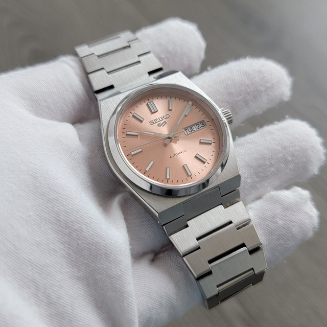PRX Sunburst Rosé Dial