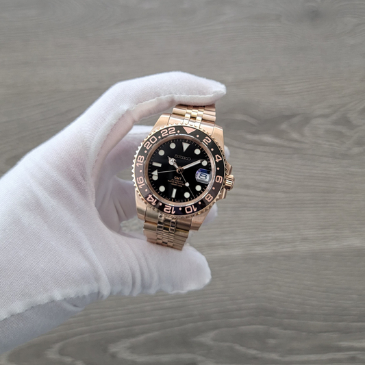 Ceramic Root Beer GMT Date on Rose Mod