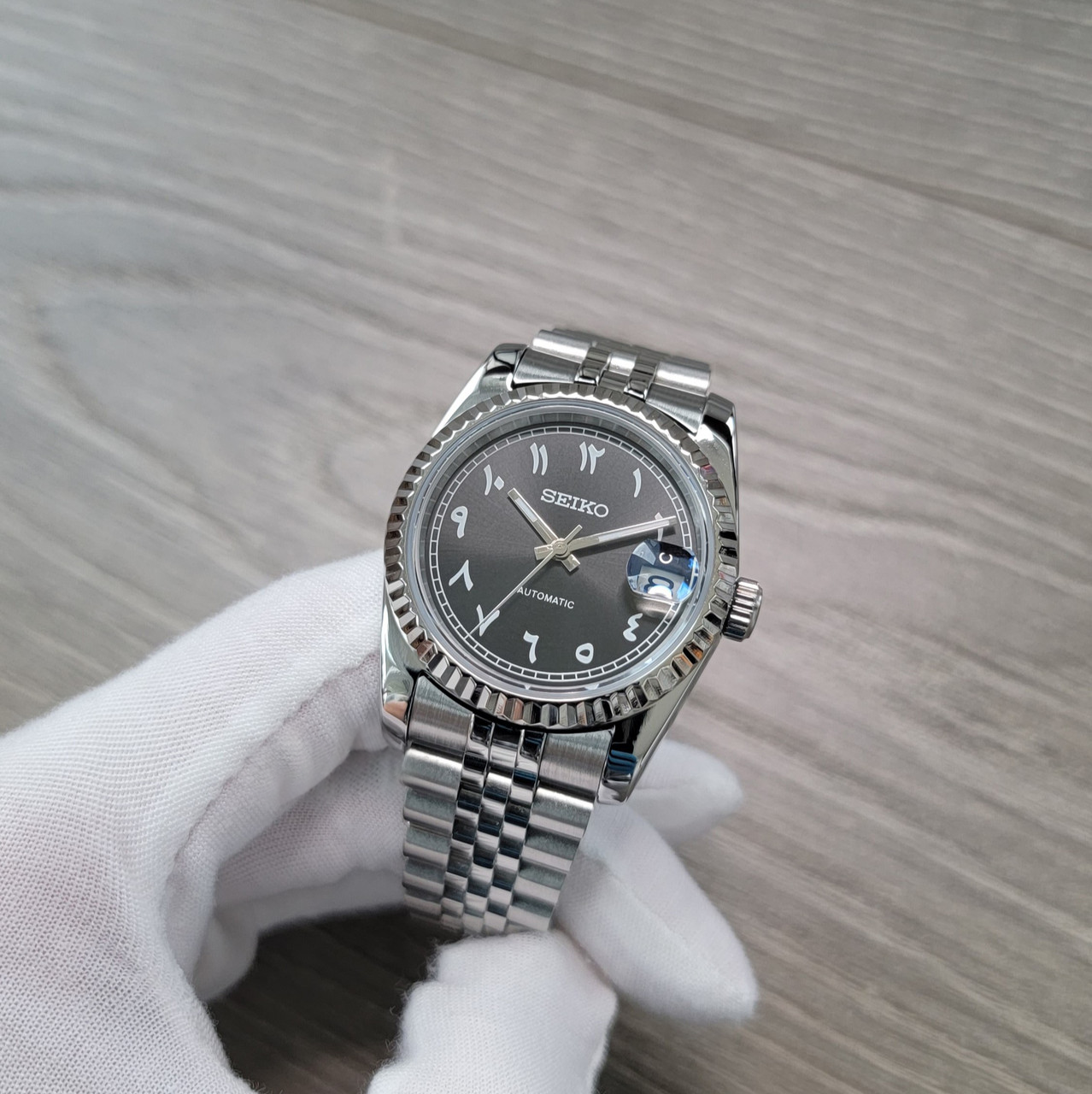 Sunburst Black Arabic Dial