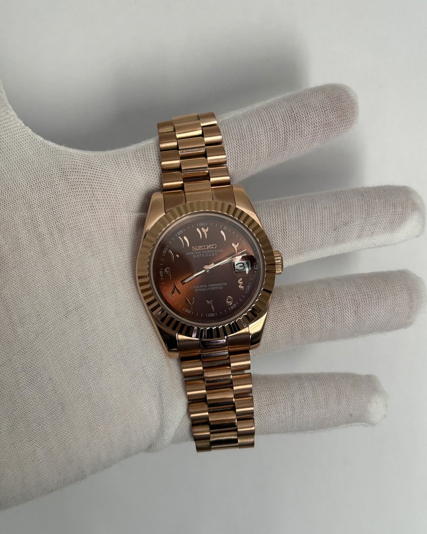 Sunburst Chocolate Arabic Dial