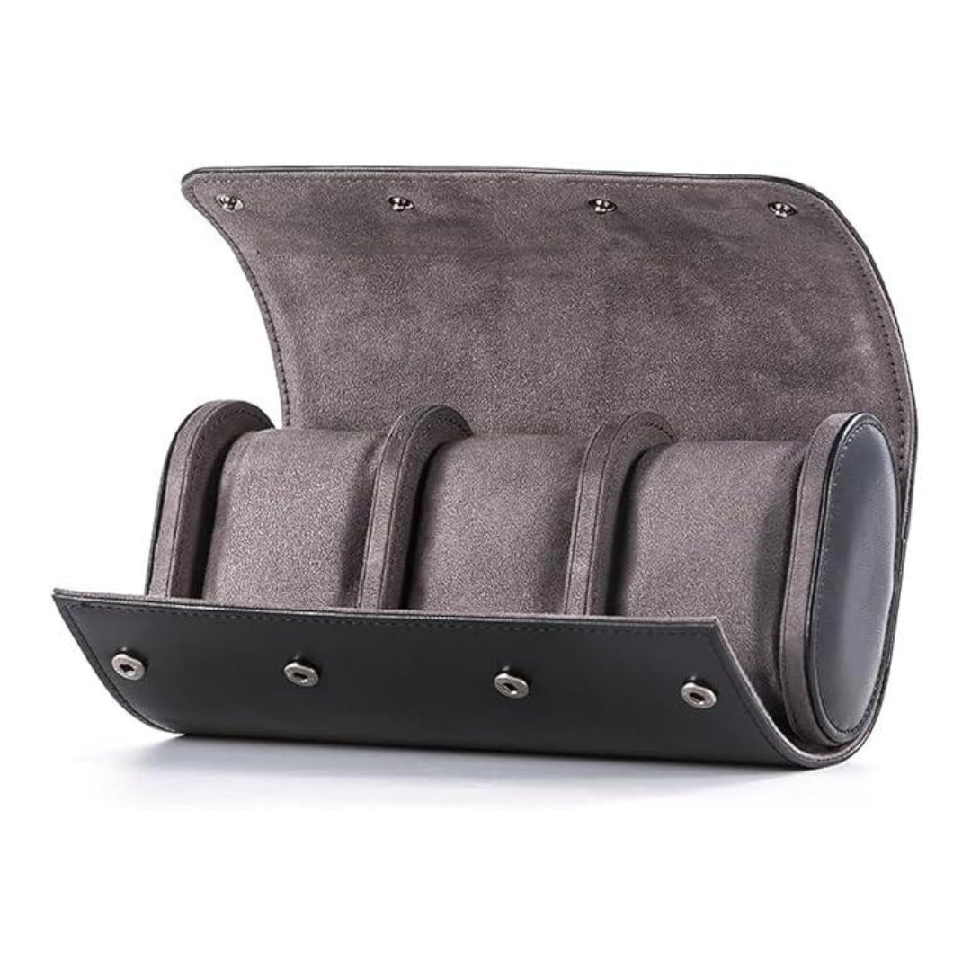 Watch Leather Case - 3 Piece (Black)
