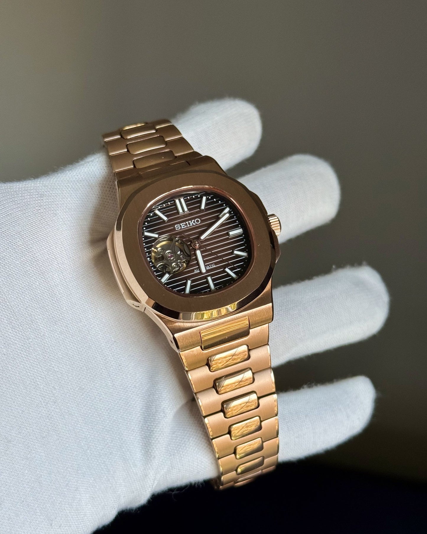 Nautilus "Open Heart" Chocolate Dial
