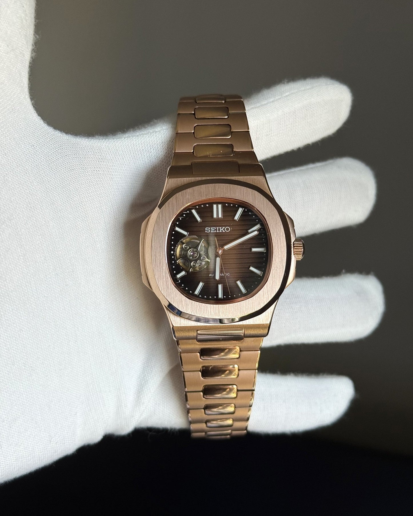 Nautilus "Open Heart" Chocolate Dial