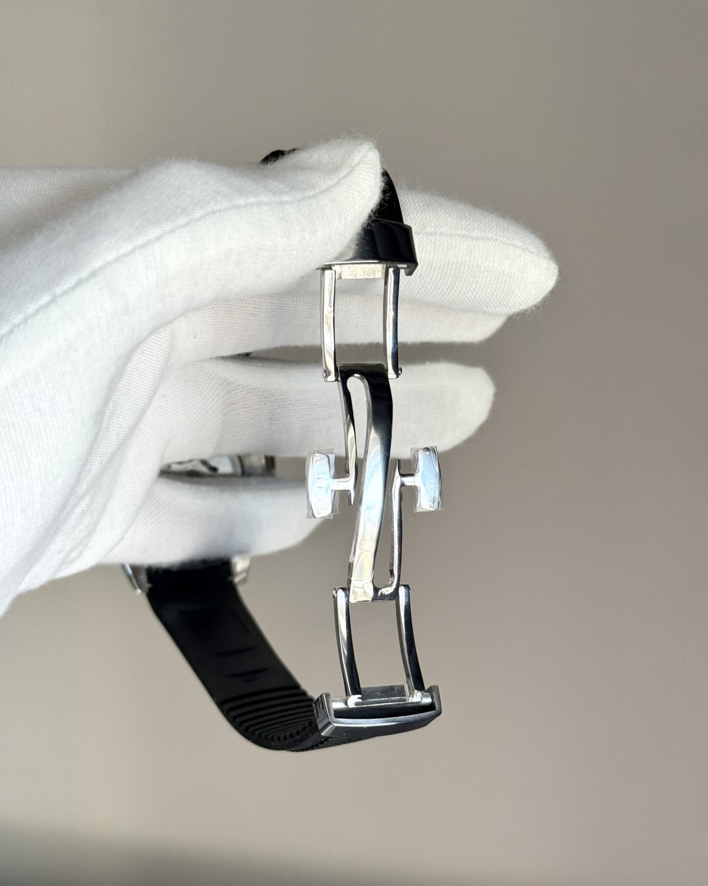 Silver Aquanaut Black Waffle Dial