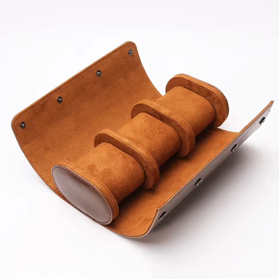 Watch Leather Case - 3 Piece (Brown)