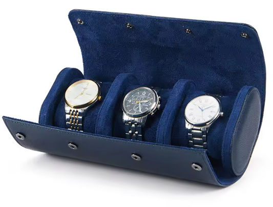 Watch Leather Case - 3 Piece (Blue)
