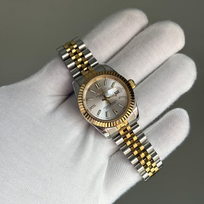 Women's Two Tone YG White Dial