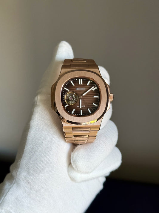Nautilus "Open Heart" Chocolate Dial