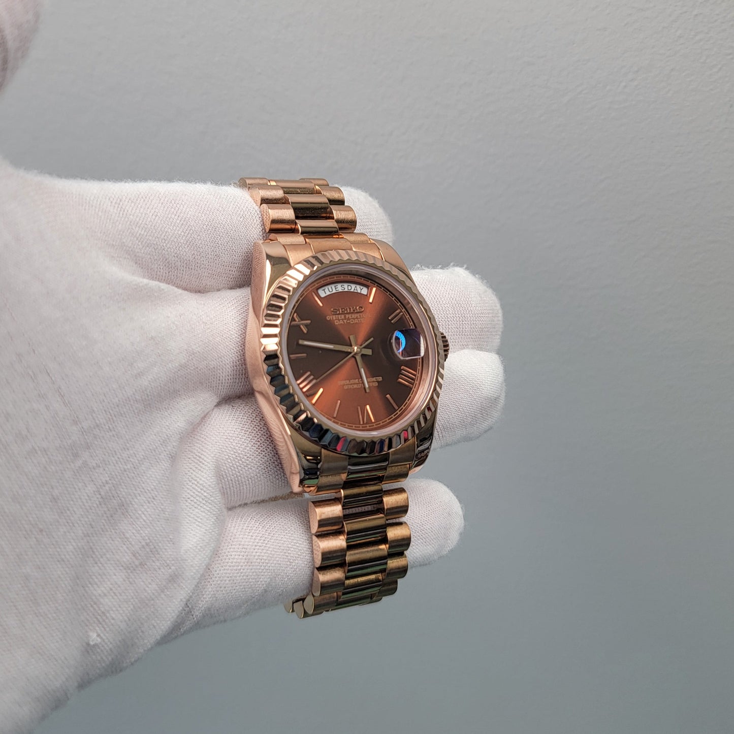 Chocolate Roman Daydate Dial
