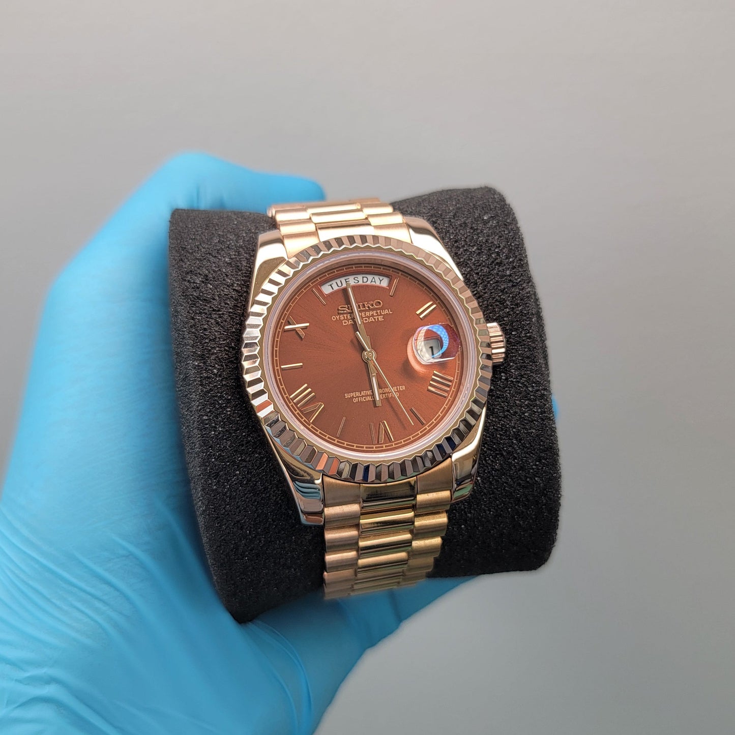 Chocolate Roman Daydate Dial