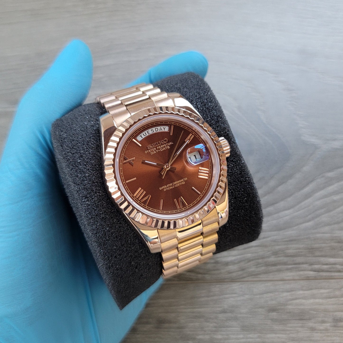 Chocolate Roman Daydate Dial