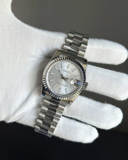 Sunburst White Dial