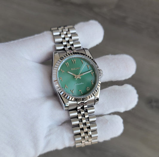 Sunburst Emerald Green Arabic Dial