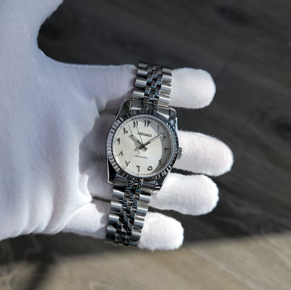 Sunburst Cream Arabic Guilloche Dial