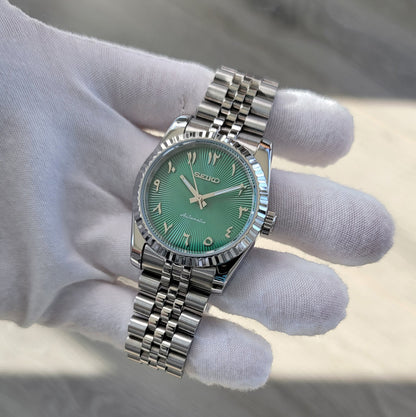 Sunburst Emerald Green Arabic Dial