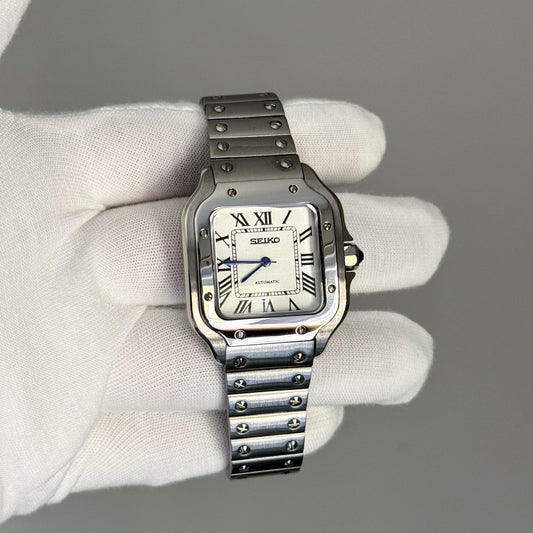 Women's 32 mm White Roman Square Mod