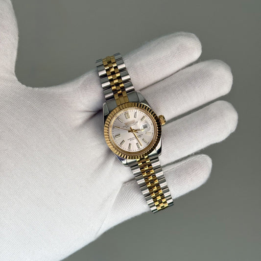 Women's Two Tone YG White Dial