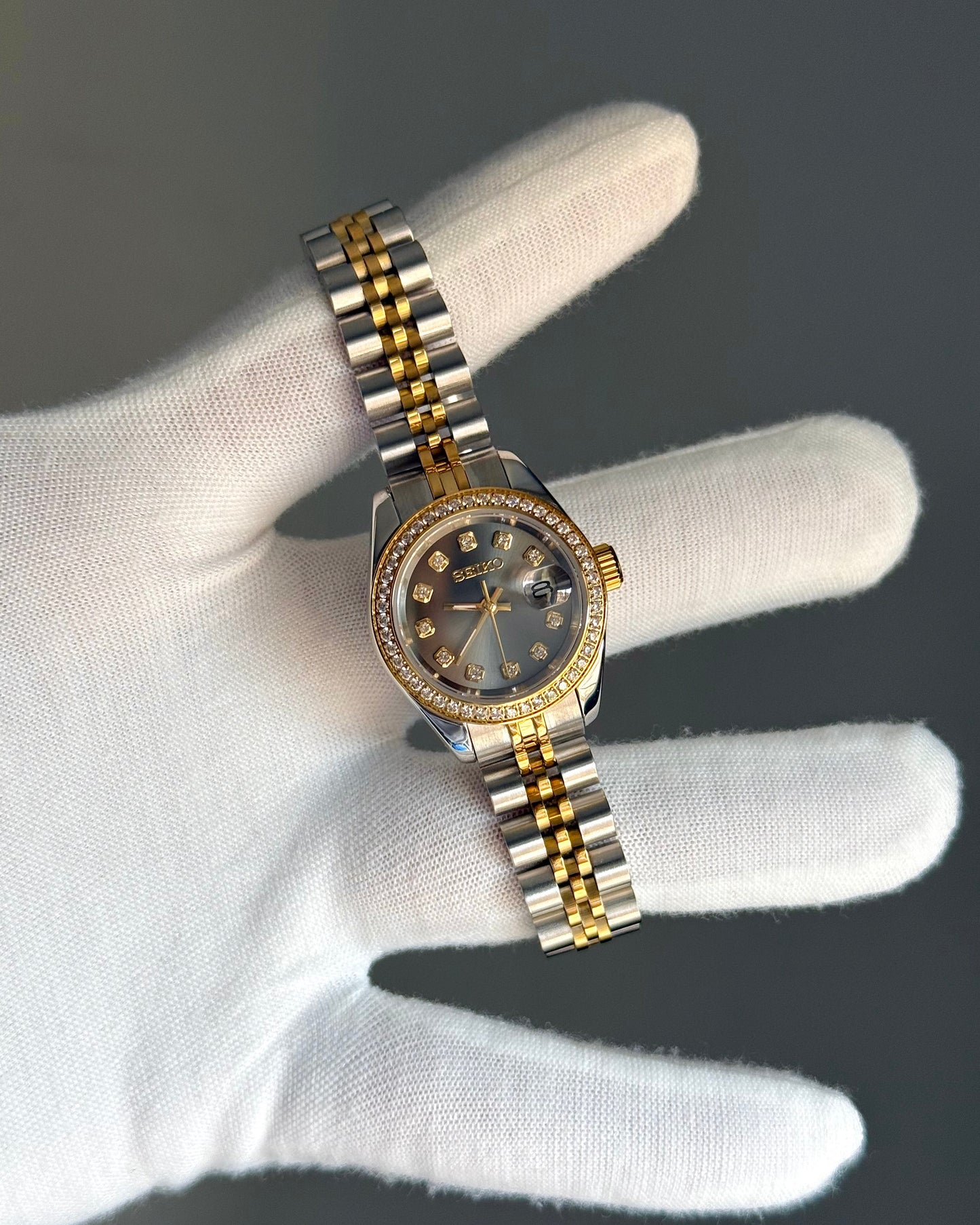 Women's Two Tone YG Slate Diamond Dial