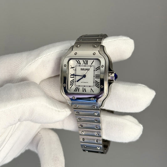 Women's 32 mm White Roman Square Mod