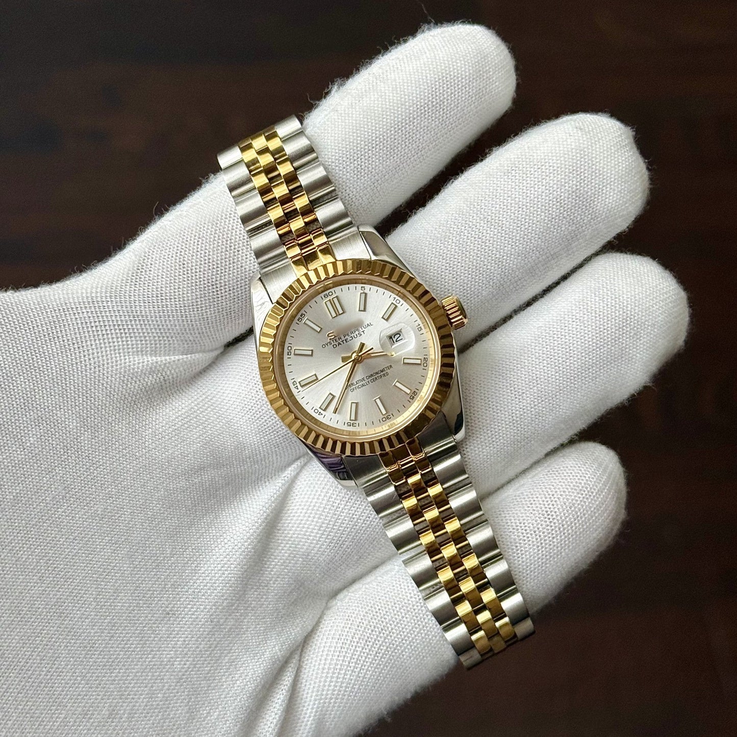 Women's Two Tone YG White Dial